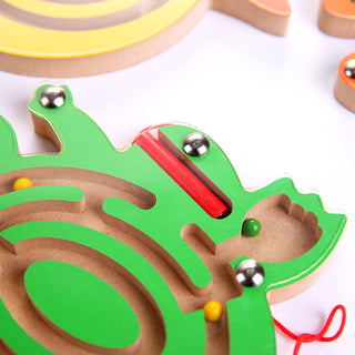  Magnetic Pen Ball Maze Animal Track Educational Wooden Toy cashymart