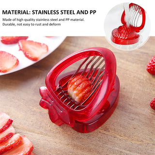  Red Strawberry Slicer Plastic Fruit Carving Tools cashymart