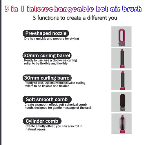  5 in 1 Hair Dryer Hot Comb Set cashymart