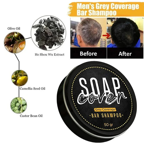  50g Black Hair Darkening Soap Shampoo Bar Natural cashymart