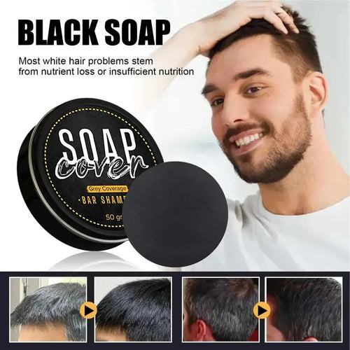  50g Black Hair Darkening Soap Shampoo Bar Natural cashymart