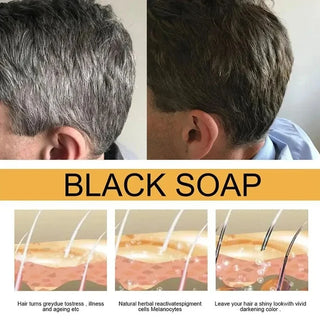  50g Black Hair Darkening Soap Shampoo Bar Natural cashymart