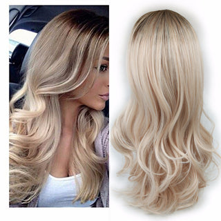  Blonde Ombre Long Curly Wigs cashymart