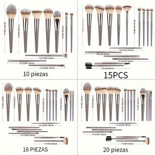  Champagne Luxe Makeup Brush Set cashymart