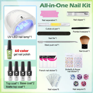  64-Piece Gel Nail Polish Kit cashymart