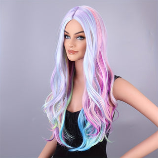  Long Multicolor Synthetic Wig for Festivals cashymart