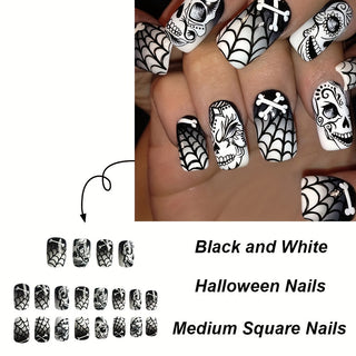  Medium Square Halloween Press-On Nails cashymart