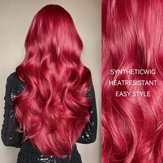  Sassy Long Wavy Wine Red Wig cashymart