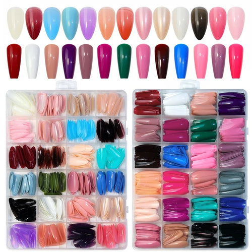  576pcs Acrylic Coffin Press On Nails Set cashymart