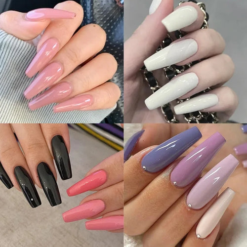  576pcs Acrylic Coffin Press On Nails Set cashymart