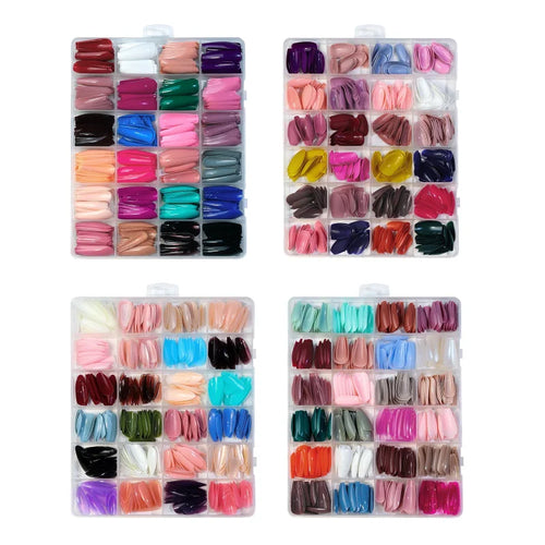 576pcs Acrylic Coffin Press On Nails Set cashymart