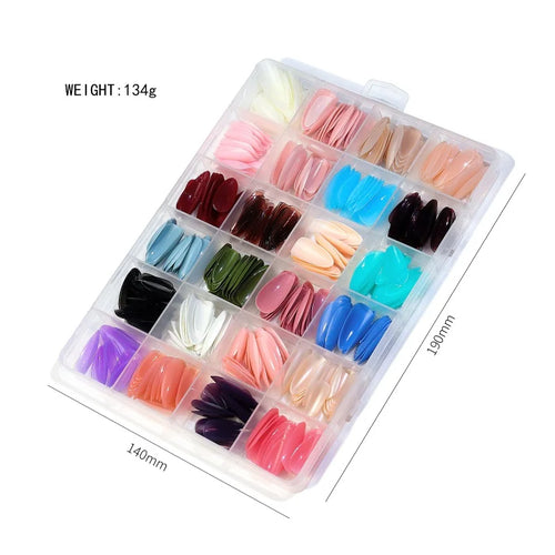  576pcs Acrylic Coffin Press On Nails Set cashymart