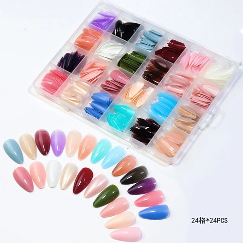  576pcs Acrylic Coffin Press On Nails Set cashymart