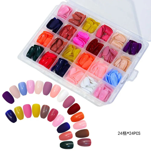 576pcs Acrylic Coffin Press On Nails Set cashymart