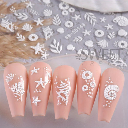  5D Jellyfish Beach Nail Stickers Set cashymart
