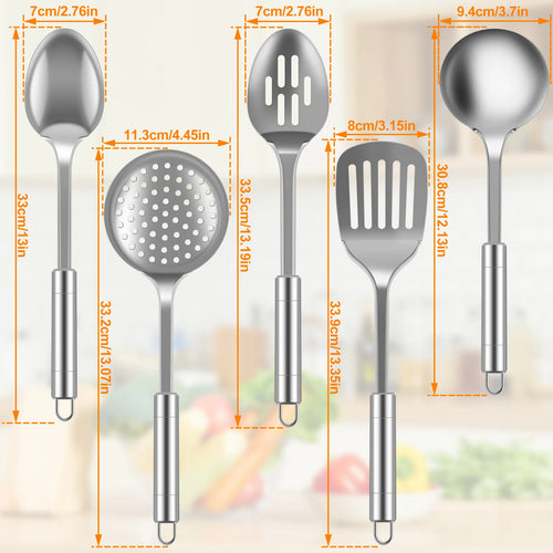 5Pcs Stainless Steel Kitchen Utensils Set cashymart