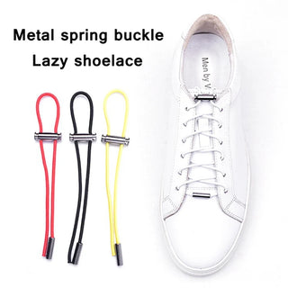 Elastic No-Tie Shoelaces with Metal Lock for Kids and Adults - Quick and Convenient Lace Solution for Sneakers