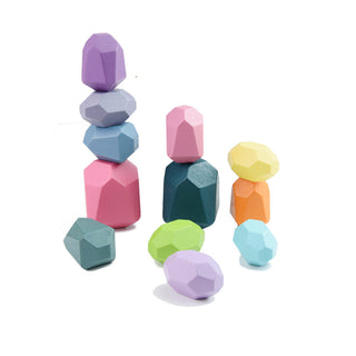  Colorful Wooden Stacking Stones Educational Jenga Toy Set cashymart