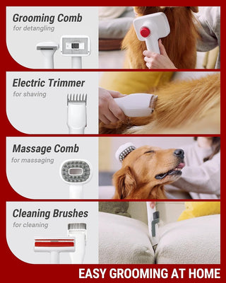  Pet Hair Vacuum and Dog Grooming Kit cashymart