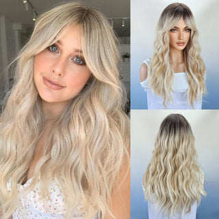  Ombre Brown Blonde Wavy Wig cashymart