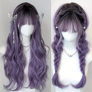  Wavy Ombre Purple Wig cashymart