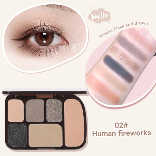  6 Color Earth Tone Eyeshadow Palette Waterproof cashymart