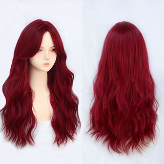  Burgundy Glam: Curly Heat-Resistant Wig cashymart