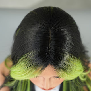  NAMM Glamorous Black & Green Highlight Wig cashymart