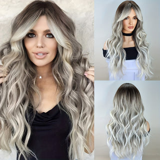  Ombre Brown Blonde Wavy Wig cashymart