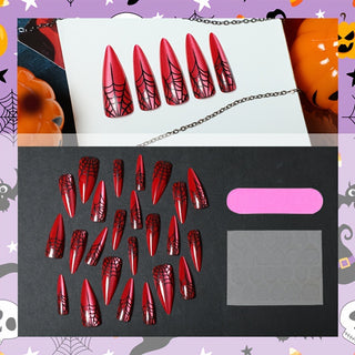  Red Cat Eye Stiletto Press-On Nails cashymart