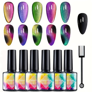  6-Color Cat Eye Gel Polish Kit cashymart