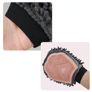  Dual-Sided Pet Bathing Brush and Grooming Glove cashymart