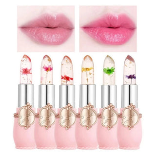  6Pcs Flower Jelly Lipstick Set Color Change cashymart