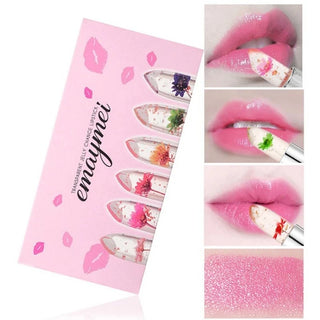  6Pcs Flower Jelly Lipstick Set Color Change cashymart