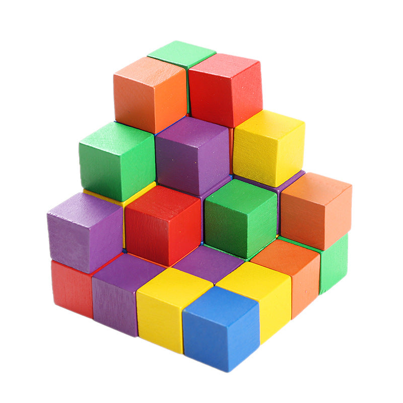  Educational Wooden Building Blocks Set with 100 Cubes for Kids cashymart