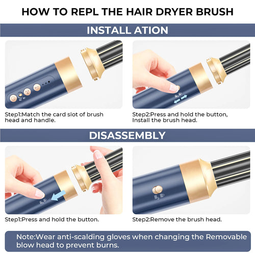  7 In 1 Hair Dryer Brush Brushless High Speed Hair Dryer cashymart