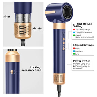  7 In 1 Hair Dryer Brush Brushless High Speed Hair Dryer cashymart