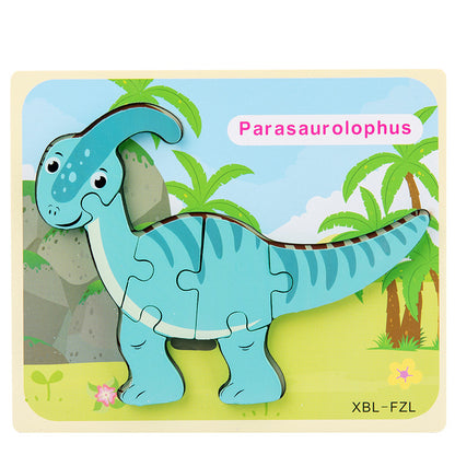  Wooden Dinosaur 3D Puzzle Jigsaw Set for Kids cashymart