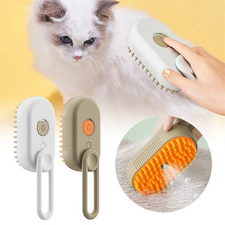  Luxury Cat Grooming Steam Brush 3-in-1 Spa Experience cashymart