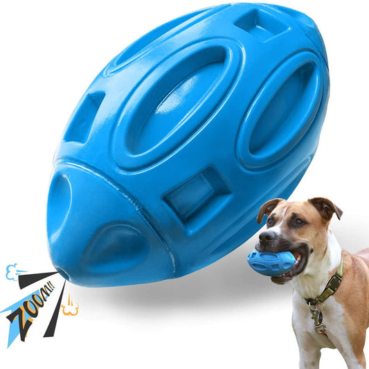  Durable Rubber Squeaky Rugby Dog Ball cashymart