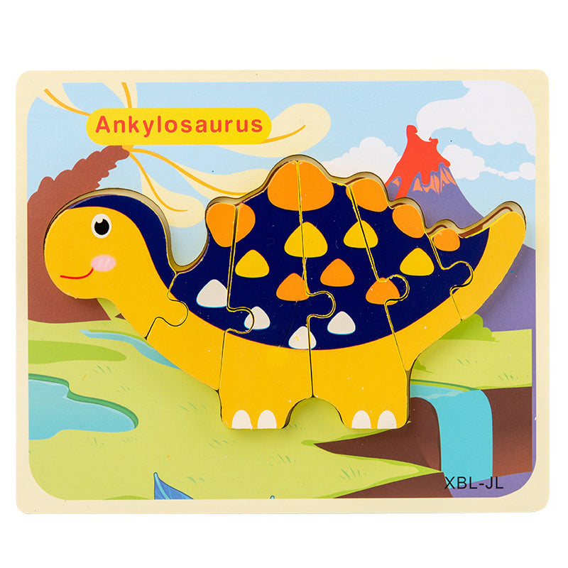  Wooden Dinosaur 3D Puzzle Jigsaw Set for Kids cashymart