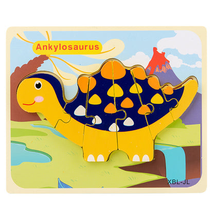  Wooden Dinosaur 3D Puzzle Jigsaw Set for Kids cashymart