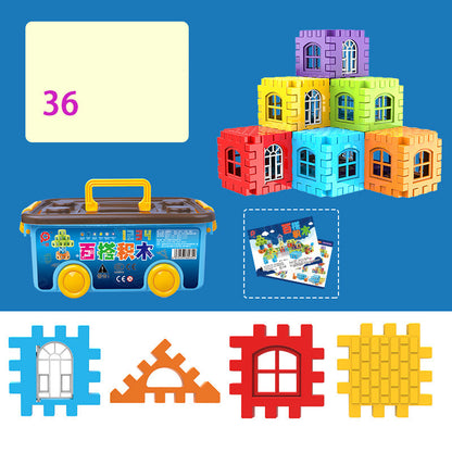 Educational Large Particle Square Plastic Building Blocks for Children cashymart