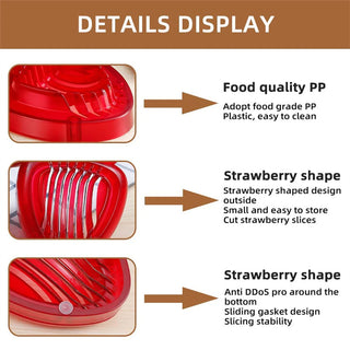  Red Strawberry Slicer Plastic Fruit Carving Tools cashymart