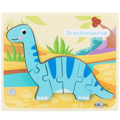  Wooden Dinosaur 3D Puzzle Jigsaw Set for Kids cashymart