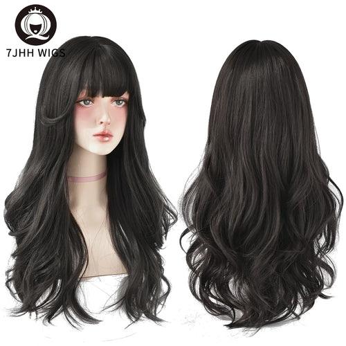  7JHH Wigs Brown Ash Long Deep Wave Wig cashymart