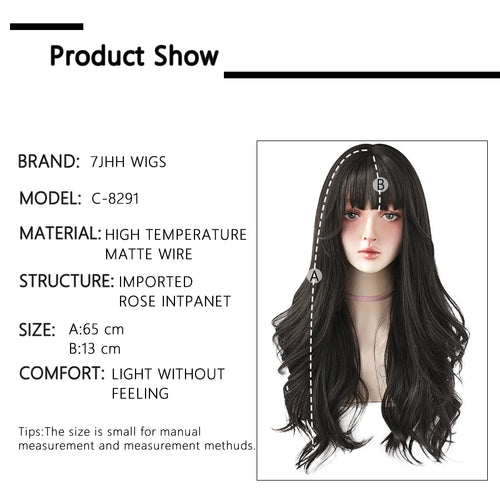  7JHH Wigs Brown Ash Long Deep Wave Wig cashymart