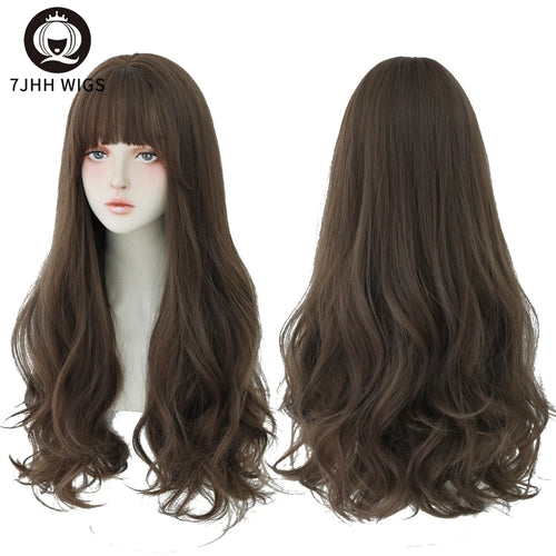  7JHH Wigs Brown Ash Long Deep Wave Wig cashymart
