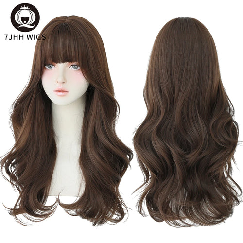  7JHH Wigs Brown Ash Long Deep Wave Wig cashymart