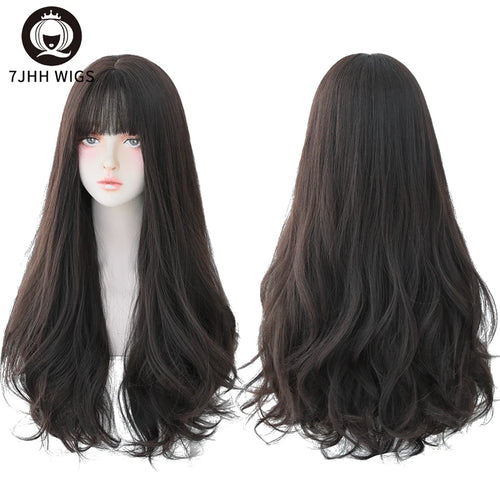  7JHH Wigs Brown Ash Long Deep Wave Wig cashymart